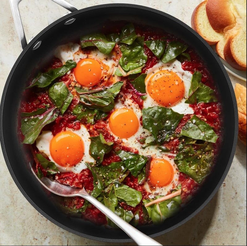 MsMk 12 Inch Nonstick Frying Pan with Lid, Titanium and Ceramic Nonstick skillet with lid, PFOA Free, Non-Toxic, Stay-Cool Handle, Scratch-resistant, Dishwasher Safe, Oven Safe to 700Â°F - Image 2